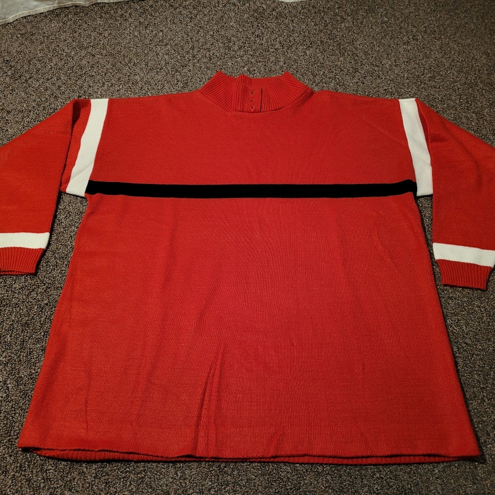 Vtg Euro Flash Red Sweater